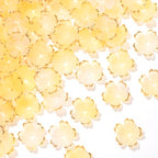 100pcs Cherry Blossom Beads, 5-Petal Yellow Gradient Acrylic Flower Beads, Mini Spacer Hair Accessories Halloween Christmas for Bracelets Earring Jewelry Making - color: Yellow