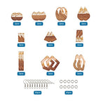 Beadthoven 60pcs Resin Wood Charms Earring Pendants Making Kit Gold Earring Charms DIY Boho Wood Blanks Rectangle Round Teardrop Geometry Resin Wooden Pieces for Jewelry Making with Earring Hooks - color: 0Gold Foil Kit