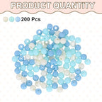 HARFINGTON 200pcs Cream Blue Acrylic Round Beads 6mm Dia 1.9mm Hole Plastic Resin Smooth Balls Loose Bead for Jewelry Making Bracelets Necklace Earrings DIY - color: Cream Blue, size: 6mm