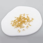 100 Pcs 18K Gold Crimp Beads for Jewelry Making - 4mm Crimp Bead Covers, Knot Covers for Jewelry Making, Knot Covers Clamshell Fold-Over Bead Covers for DIY Bracelets Necklaces - color: Gold
