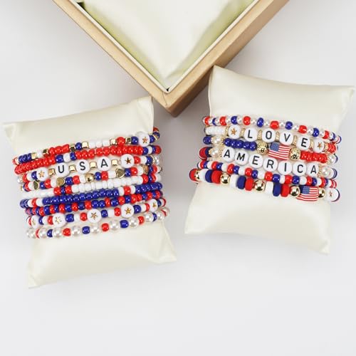 Twinfree Bohemia Beaded Bracelet for Women, Polymer Clay Stretch Bracelets - color: color 2