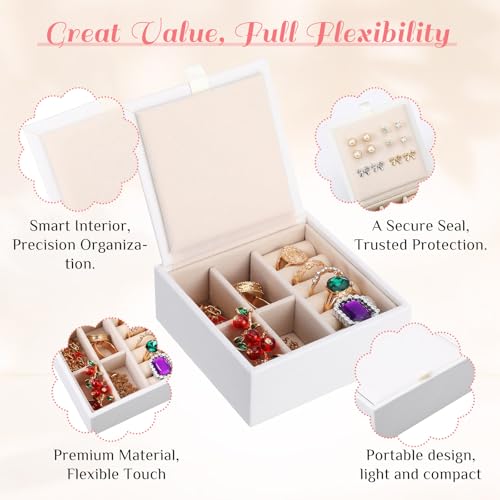 Nosiny 12 Pack Small Jewelry Gifts Box Bridesmaid Gifts Bulk Travel Jewelry Storage Case Portable Flip Cover PU Leather Mini Gift Boxes for Rings Earrings Necklace for Women Girl Wedding Birthday
