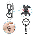 150Pcs Swivel Snap Hook Set,Gun Black Swivel Clasps Lanyard Snap Keychain Hooks Lobster Clasp Split Key Rings with Chain and Jump Rings Bulk for Keychain Lanyard,Charm,Jewelry,DIY Crafts Supplies - color: Gun Black