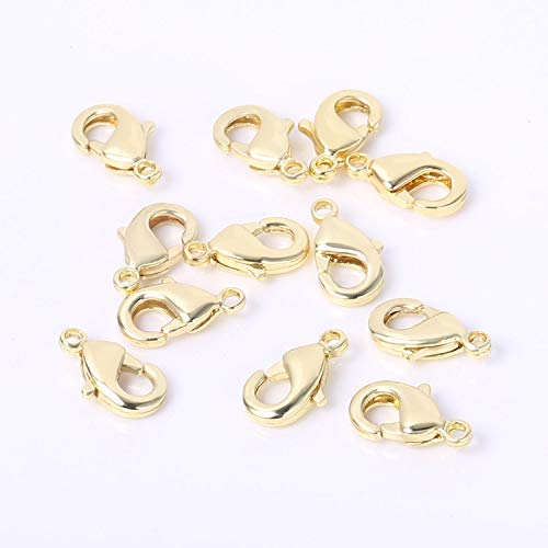 Wholesale Pack- Gold Plated 50 PCS 9mm Small Lobster Clasps and 100 PCS 4mm Open Jump Rings for Jewelry Making & Finding