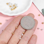 Mabor 40Pcs Crimping Beads for Jewelry Making, Gold & Silver Spacer Jewelry Crimp Beads Metal Stopper Crimp Charms for Bracelet Necklace Ends Accessories