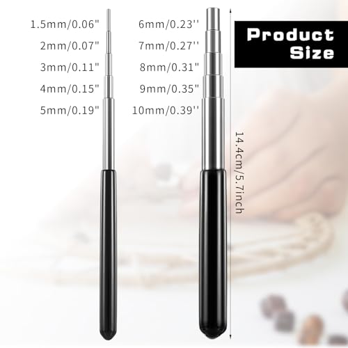 2 Pack Wire Looping Wrapping Step, Coil Jig Tool Set Mandrel Stainless Steel Micro 1.5mm-10mm Wire Looping Winding Rod Metal Jewelry Forming Tool for Round Loop Jump Ring DIY Jewelry Making, 10 Sizes