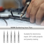 MECCANIXITY Pack of 10 900M Solder Tips Internally Heated Soldering Tips with Cleaning Sponge Pad Replacement Welding Accessories Kit for Electrical Solder Station Tip (900M-T-I) - style: 900M-T-I