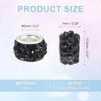 uxcell 50Pcs European Large Hole Beads, Rhinestone Craft Bead Crystal Charm Spacer Beads for Pens Bracelet Making Necklace DIY Craft, Dark Purple - color: Dark Purple