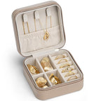 VLANDO Travel Jewelry Case - Valentines Day Gifts - Small Jewelry Travel Organizer Box Travel Essentials Gift for Teen Girl Women - Toffee - color: G.Toffee