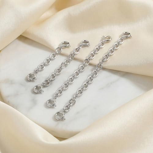 FAMARINE Gold Silver Necklace Extender Chains for Women - color: silver B