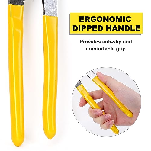 TOPLINE 4-piece Tongue and Groove Joint Pliers Set with Dipped Handles, Groove Joint Pliers Set Included 12-Inch, 10-Inch, 8-Inch and 6-Inch, Ideal for Basic Home Repair and General Applications - style: Dipped Handle