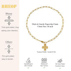 Bheop Chunky Cross Necklace for Women Trendy 14K Gold Silver Layered Statement Cross Pendant Charm Necklace Waterproof Paperclip Herringbone Snake Choker Chain Christian Jewelry Set Gift Non Tarnish - style: GD-Cross Necklace(1 inch Pendant)