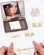 GEMQUEEN Magnetic Necklace Clasps and Closures with Double Lobster Clasp : 14K Gold Plated Magnet Jewelry Layering Clasps for Necklaces Multi Magnets Bracelet Helper Necklace Extenders 4PCS - color: 14K Gold Plated -4PCS