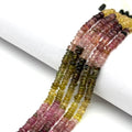 Stone2wear 3-4mm Natural Multi Color Tourmaline Rondelle Beads (16 Inch Strand) Smooth Gemstones - Genuine Birthstone for Handmade Jewelry Design & Wire Wrapping