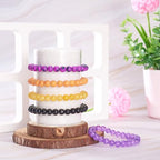 Elecrelive Glass Round Beaded Bracelet Set Clay Beaded Bracelets Stretch Bracelets - color: Mix Colors, Halloween