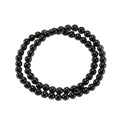 14in Agate Wrap Bracelet for Women Men Natural Round Beaded Agates Stone Healing Stretch Bracelets Elastic Handmade Polished Gemstone Beads Bracelet - color: Black Agate, size: 6mm Beads