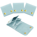 3Pcs Microfiber Jewerly Rolls Small Jewelry Bags for Jewelry Gift Bags Jewelry Organizer Pouch with Double Snap Button for Jewelry Travel Jewelry Pouch, 3"x3"(Light Blue) - color: Light Blue