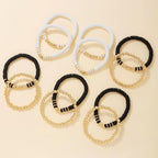 12pcs Friendship Bracelets Beaded Bracelets Heishi Bracelet Cute Bracelets Stack Vinyl Clay Disc Bead Surfer Stretch Summer Beach Bracelets For Women Preppy Bracelets - color: B-color