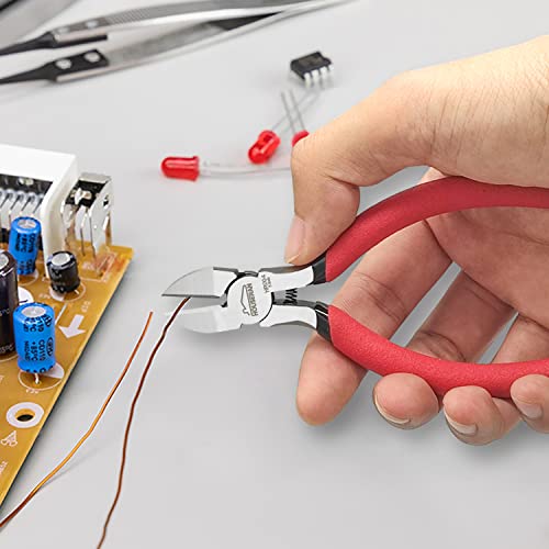5 inch Wire Cutters, 5 Pack Diagonal Cutters, Side Cutters, Wire Cutter Set, Wire Snips, Small Diagonal Cutters with Spring Loaded, Diagonal Cutting Pliers for Crafts, Jewelry Making - color: 5 Inch 5 Pack