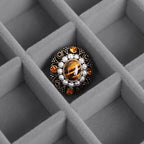 Wudygirl Small Jewelry Box Wooden Jewelry Organizer 24 Grid Ring Holder Earring Box with Lid Earring Holder Organizer for Women Jewelry Display Case Ring Storage for Drawer (Gray) - style: Wood Gray 24 Grid