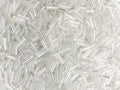 Czech Bugle Beads 40 gr / 1.4 oz Glass Tube Size #3 7mm (Crystal Iridescent) - color: Crystal Iridescent