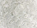Czech Bugle Beads 40 gr / 1.4 oz Glass Tube Size #3 7mm (Crystal Iridescent) - color: Crystal Iridescent