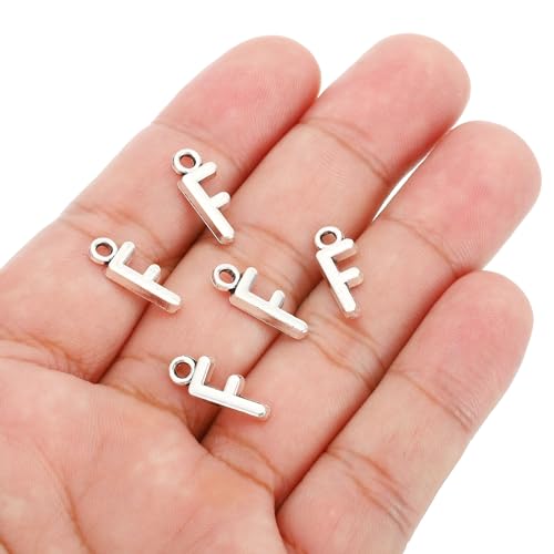 PATIKIL Letter Charm, 50pcs Alphabet Initial Pendant Charm Bulk DIY for Jewelry Making Bracelets Earrings Necklace - style: F