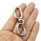 2 PCS Swivel Lobster Claw Clasp, Metal Snap Hooks, Double Opening Key Chain Clip for Bag Car Keychain Making Purse Straps - color: Silver