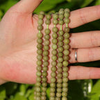 6mm Natural Stone Beads 65pcs Avocado Jade Polished Round Smooth Crystal Loose Gemstone Beads for Jewelry Making DIY Bracelet Necklace Earring Crafts Supplies - color: Avocado Jade 6mm-65pcs