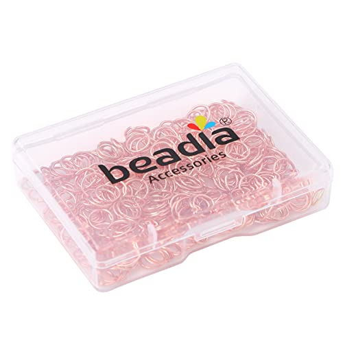 BEADIA Rose Gold Plated Jump Rings Non Tarnish 7mm 300pcs for Jewelry Making Findings - color: Rose Gold, size: 0.7x7mm
