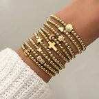300pcs Cross Beads Gold&Silver Crosses Spacer Bead Bulk for DIY Crafting Necklace Bracelet Jewelry Making Keychain (Golden&Silver) - color: golden&silver