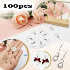 TOAOB 100pcs Earring Hooks Hypo Allergenic French Ear Wires with Ball and Coil 18mm Gray Black Fish Hook Earrings Making Supplies Jewelry Findings - color: Gray black