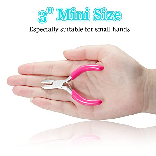 SPEEDWOX Mini Diagonal Pliers, 3" Wire Cutters Small with Pink PVC Handle, Jewelry Pliers for Beading Jewelry Making DIY Craft Hobby Supplies - style: 3" Diagonal Pliers