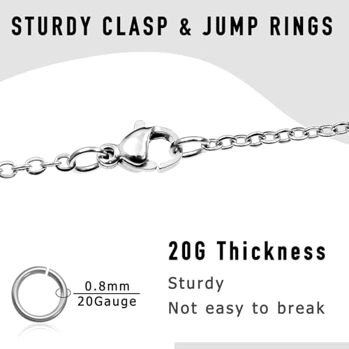 450Pcs No Tarnish Stainless Steel Lobster Claw Clasps & Jump Rings for Jewelry Making, Necklace Bracelet Findings & Supplies