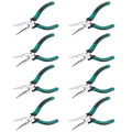 8 PCS 6.3 Inch Spring Needle Nose Pliers, Heavy Duty Steel Nose Side Cutting Pliers Nonslip Rubber Handle Wire Cutter for Crimping Looping Shearing - size: 6.5 Inch 8 PCS