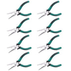8 PCS 6.3 Inch Spring Needle Nose Pliers, Heavy Duty Steel Nose Side Cutting Pliers Nonslip Rubber Handle Wire Cutter for Crimping Looping Shearing - size: 6.5 Inch 8 PCS