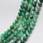 MJDCB Natural Stone Beads Green Striped Agate Round Loose Beads for Jewelry Making DIY Bracelet Necklace (6mm) - color: Green Striped Agate, size: 6mm
