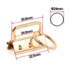SPEEDWOX 20 Sets of Key Fob Pliers and 1.25 Inch Key Fob Hardware Sets with Keychain Split Rings Golden Webbing Fabric Strapping Glass Breaking Pliers Tools with Rubber Tips - size: 1.25" Golden