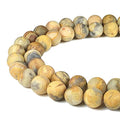 ABCGEMS Velvet-Matte-Finished Mexican Honey Crazy Lace Agate Beads (Enhance The Stone's Inherent Texture and Nature Hues with a Non-Glare Aesthetic) Smooth Round 8mm (Non-Shiny) - color: Honey Crazy Lace Agate (From Mexico)