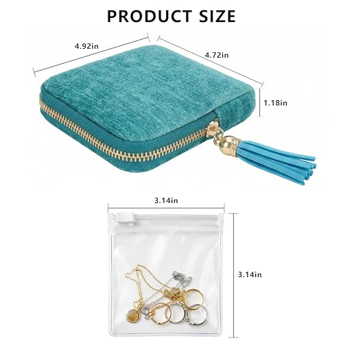 Small Jewelry Travel Organizer - 6 Layer Soft Jewelry Pouch for Bracelets, Necklaces & Rings, Pefect Trip Gift for Women
