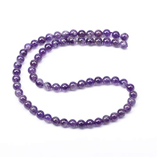 AD Beads Natural Gemstone Round Loose Beads 15" for Bracelet Necklace Earrings Jwelery Making Crafts DIY (4mm, Purple Amethyst) - color: Purple Amethyst, size: 4mm