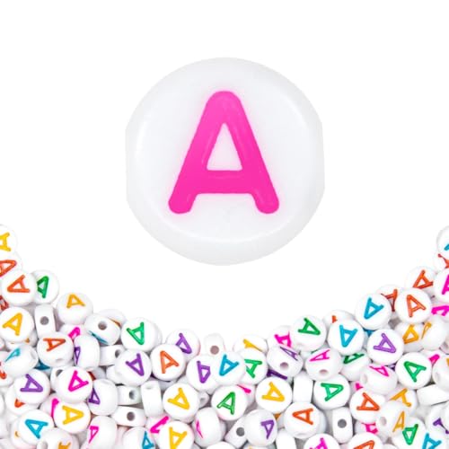 360Pcs 4X7mm Acrylic Letter Beads for Jewelry Making - White Round Vowel Letter E Beads for Bracelets, Necklaces, DIY Crafts - color: 11 A, size: White & Colorful
