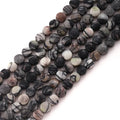 6mm Faceted Natural Black Network Stone Beads Coin Disc Gemstone Spacer Beads for Jewelry Making DIY Bracelet Necklace - color: Black Network