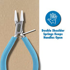 Beadalon Designer Series Nylon Jaw Pliers, Flat/Round Nose, Dark Blue Vinyl-Free Grips, Stainless Steel, 5.25in - color: Dark Blue, style: Flat/Round Nose