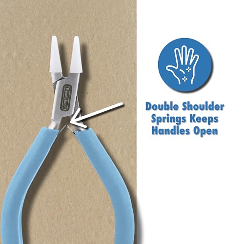 Beadalon Designer Series Nylon Jaw Pliers, Round Nose, Pacific Blue Vinyl-Free Grips, Stainless Steel, 5.25 in - color: Pacific Blue, style: Round Nose