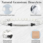 INSYOHO Dont Let the Hard Days Win Bracelet – Inspirational Healing Crystal Bracelet for Women & Men, Agate & Amethyst Beaded Adjustable, Motivational Gift for Stress Relief & Positivity - color: White turquoise
