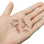 60Pcs Star Shaped Spring Snap Keychain Clip,Metal Swivel Clasp Snap Hook Key Ring with Chain Hanging Buckle with Open Jump Ring Connector for Crafts Key Ring Making,DIY Keychain Supplies(Rose Gold) - color: rose gold