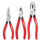 ARROW 3PCS Pliers Set, 6" Needle Nose Pliers, 6" Diagonal Plier, 7" Linesman with Non-slip Handle, Premium Carbon Steel, High Leverage Design - style: 6" Needle Nose/6" Diagonal/7" Linesman