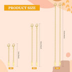 6pcs Necklace Extenders for Women, 2" 4" 6" Jewelry Chain Extension Set Hypoallergenic Bracelet Chain Extenders Extension Chains for Jewelry Making Necklace Bracelet Anklet(Gold)