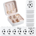 12-Pack Soccer Portable Jewelry Box for Team Travel White Sport Jewelry Case Bulk Gifts for Soccer Team Athletes & Sports Enthusiasts Christmas Events & Milestones - style: Square Soccer